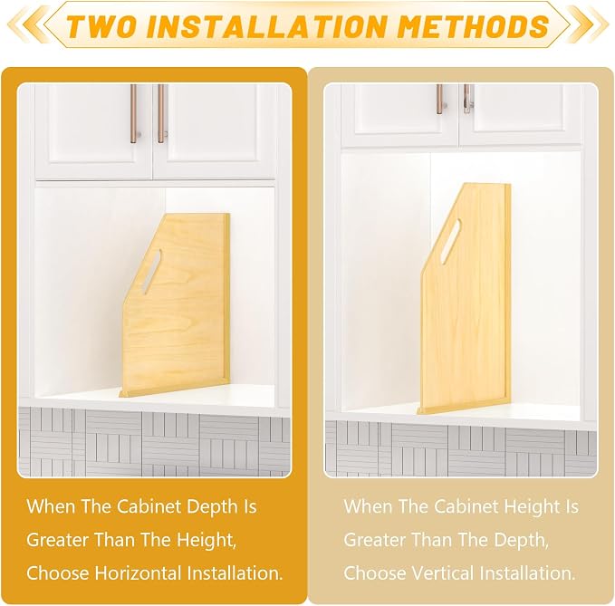 6 Pack Wood Tray Dividers Organizer For Kitchen Cabinet - Image 4