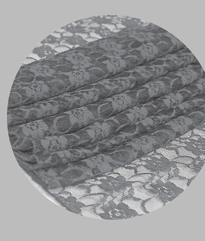VDS Pack of 12 Floral Lace Table Runners Centerpiece Cloth Linen for Wedding Bithday Graduation Engagement Ceremony Events Party Banquets Table Decoration (12x108 inch) (Silver Grey) - Image 3