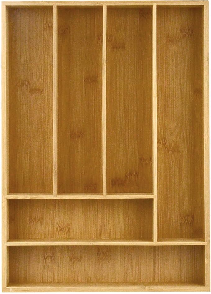 Heim Concept Drawer Organizer Bamboo Cutlery Tray Silverware Organizer/Utensil Holder, Drawer Dividers Organizer for Silverware, Flatware, Knives in Kitchen by Heim+Concept