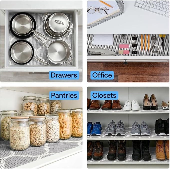 GORILLA GRIP powerGRIP Drawer Shelf and Cabinet Liner, 17.5" x30', Gray - Image 9