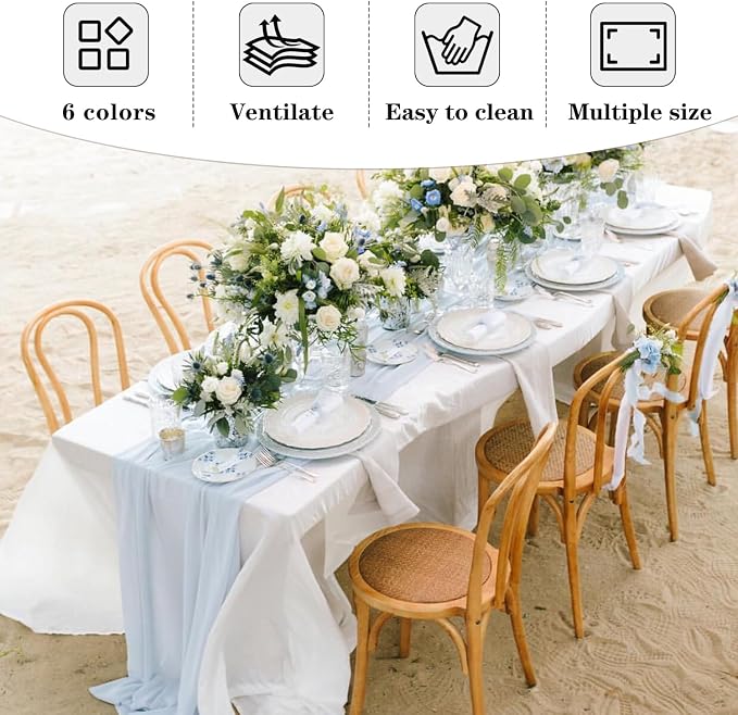 Fitable 6 Pack Orange Tablecloths 90x156 Inch for 8 Foot Rectangle Tables - Image 7