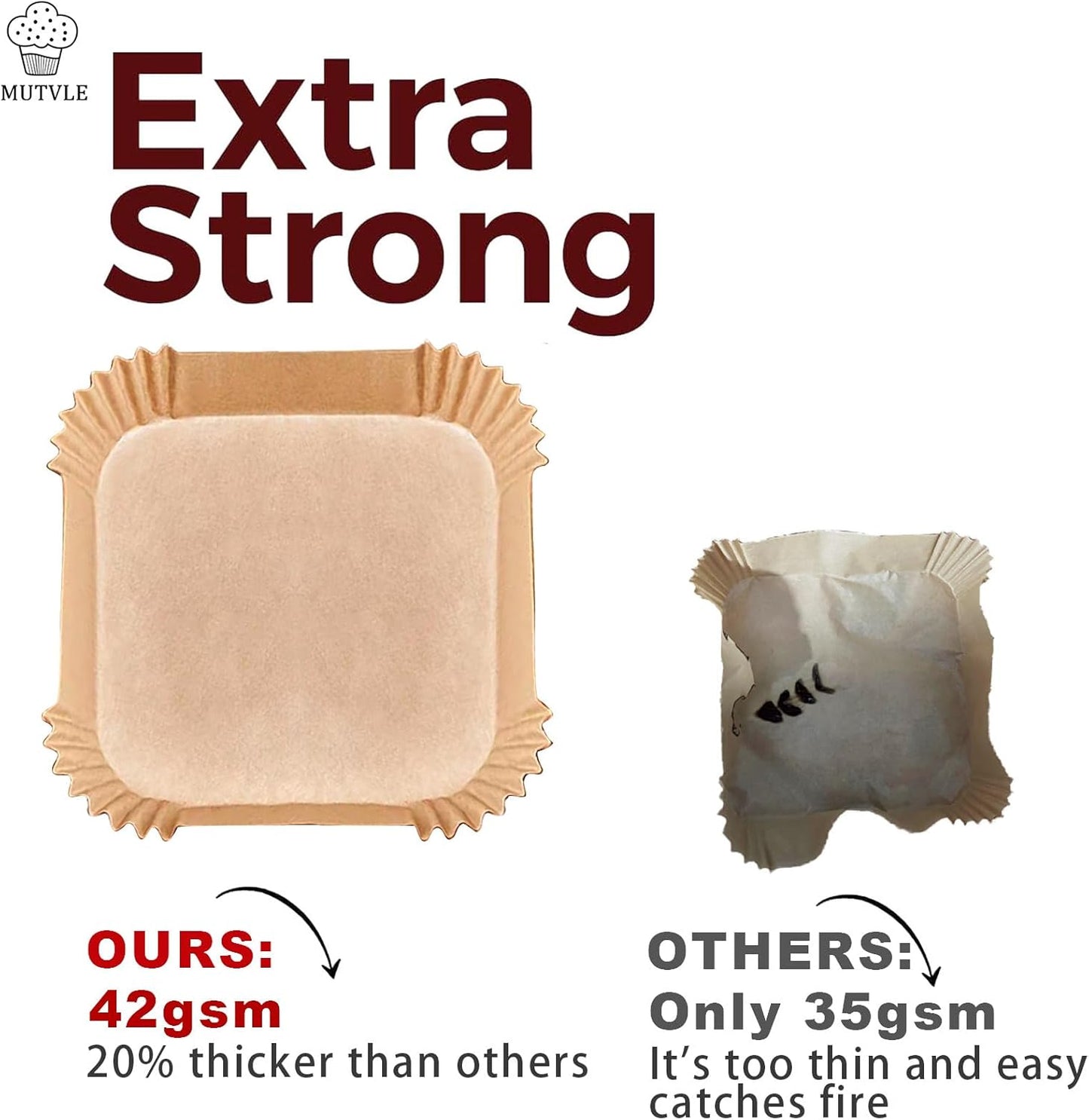 Air Fryer Disposable Paper Liner Square 7.9 Inches, Instant Pot Vortex Plus 4QT Air Fryer Liners, 120Pcs parchment paper liners for 3-6QT Air fryer, Baking Roasting Microwave