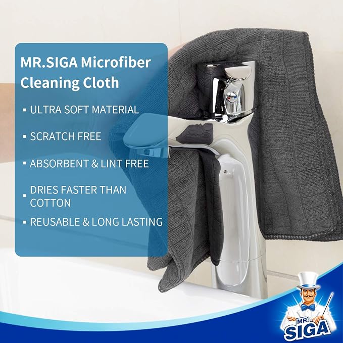 MR.SIGA Microfiber Cleaning Cloths, All Purpose Cleaning Towels, Pack of 6 - Image 6