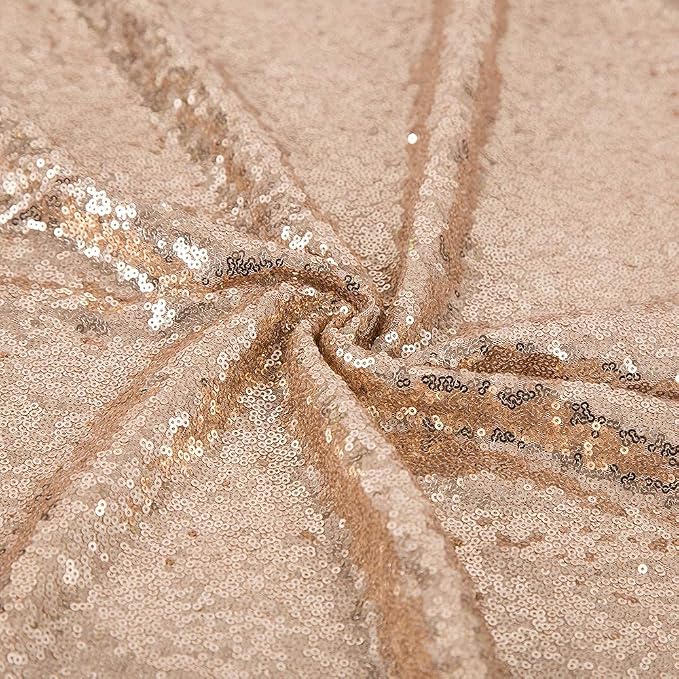 JYFLZQ Champagne Sequin Tablecloth Glitter Table Cover 60''x102'' Rectangle - Image 6