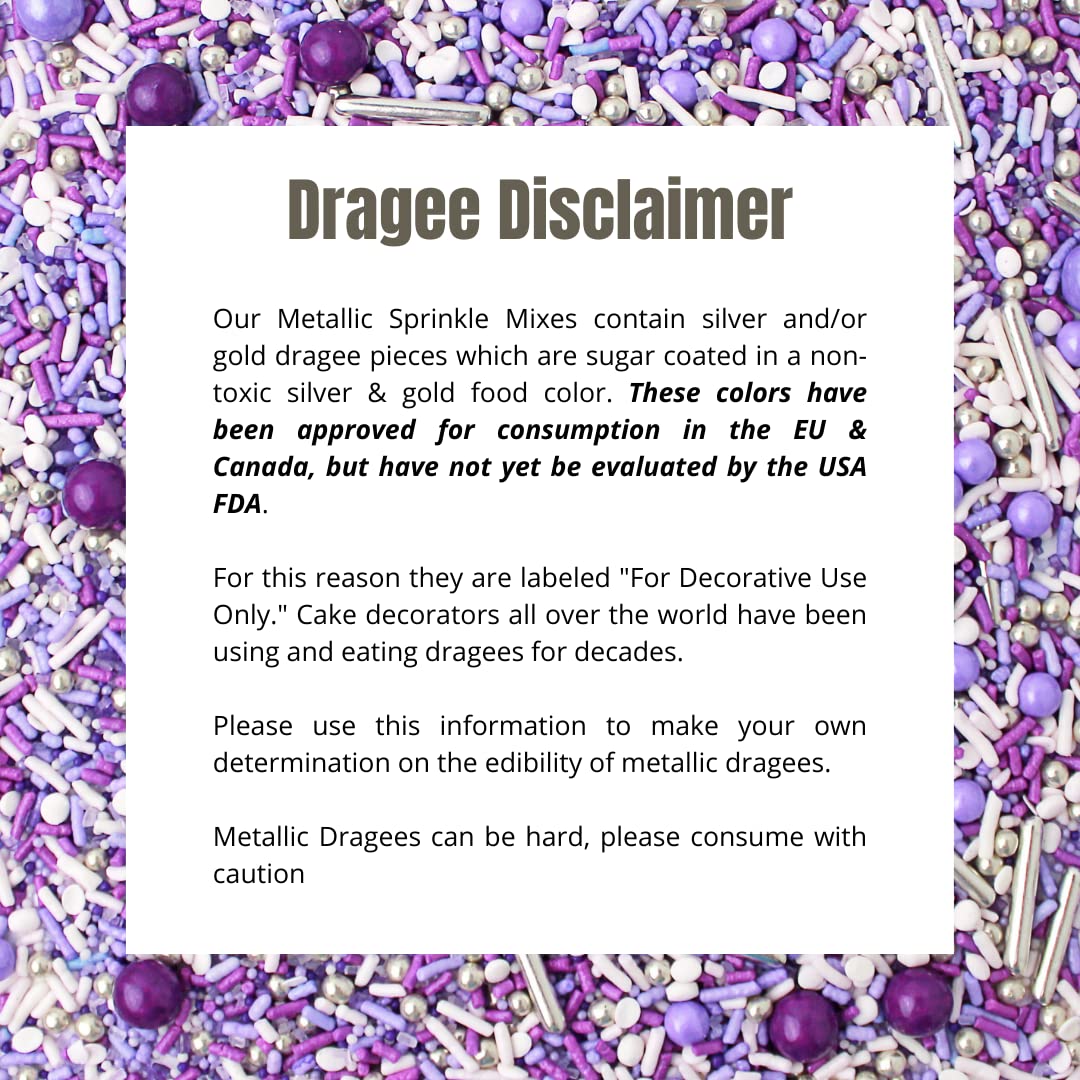 Sprinkle Pop Perfectly Purple Sprinkle Mix| Monochromatic Mix of Rich Purple White & Lavender Sprinkles Made in USA for Decorating Valentine’s Day Bridal Shower Birthday Cakes Cookies Cupcakes, 2oz