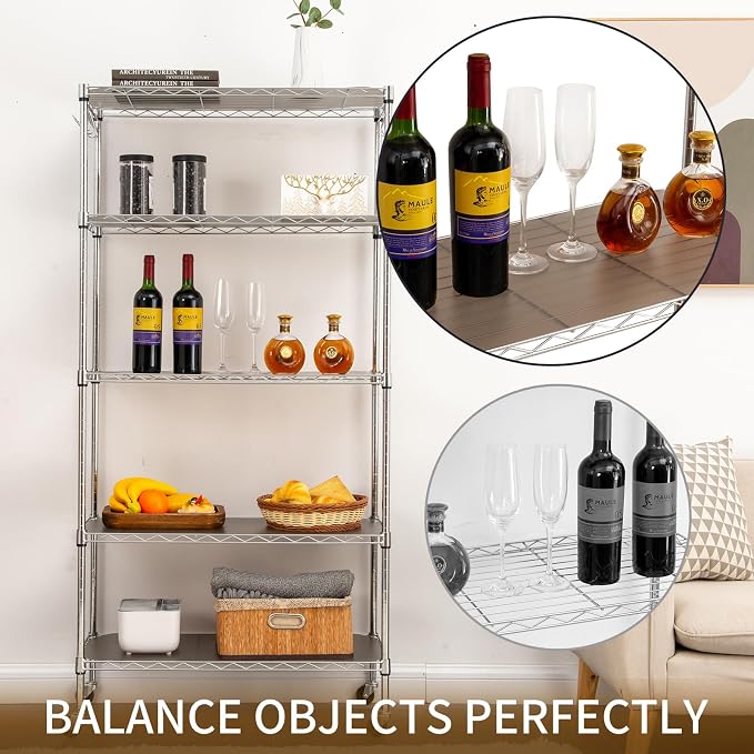 Poofzy Wire Shelf Liner 24" x 48", Set of 4 Gray - Image 5