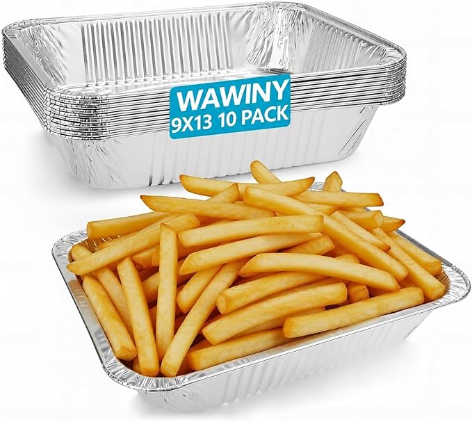 9x13 Aluminum Pans, 10 Pack Extra Deep Disposable Foil Pans by WAWINYAirVentFilters