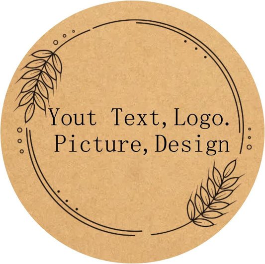 Custom Stickers Kraft Paper Labels Personalized Withe Text, Business Logo Customized Food Jars Labels Bakery Label Sticker Package Favor Canning Circle 100pcs (Style 11)