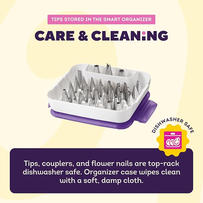 Wilton Master Cake Decorating Piping Tips Set, 55-Piece with Case | 55-Piece Stainless Steel Tip Set with Storage Case for Piping Rosettes, Stars, Leaves & Borders on Cakes & Cupcakes - Image 8