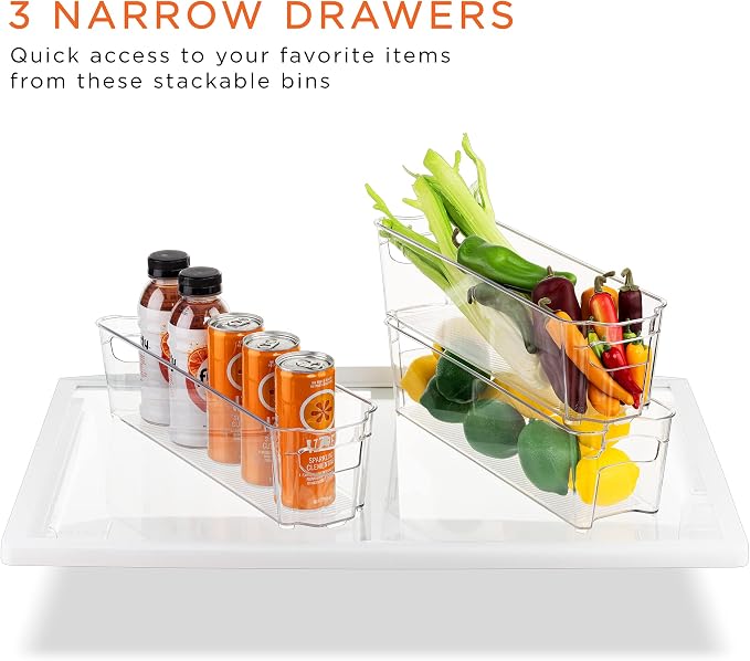 Sorbus Fridge Organizers and Storage Bins for Pantry & Fridge (8 Piece Set) | Stackable design maximizes shelf and cabinet space; useful for refrigerator, freezer and household organization. - Image 5