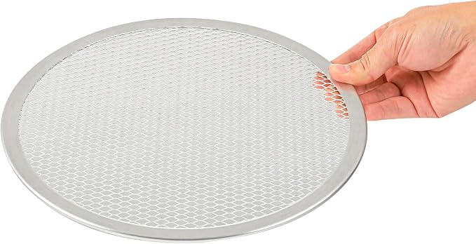 Restaurantware 10 Inch Aluminum Pizza Screen Pack of 144 Mesh Baking Tool For Crispy Crust, Lightweight Stackable Seamless Rim Rust-Resistant Baking Screen, Reusable for Pizzerias, Home Oven Use - Image 8