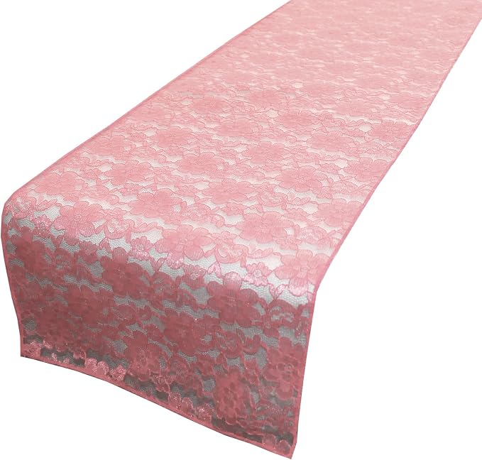 Zen Creative Designs 10 Pack Floral Lace Table Runner Sheer Lace Event Party Wedding Table Decor (12" by 90", Mauve) by ZenCreativeDesigns