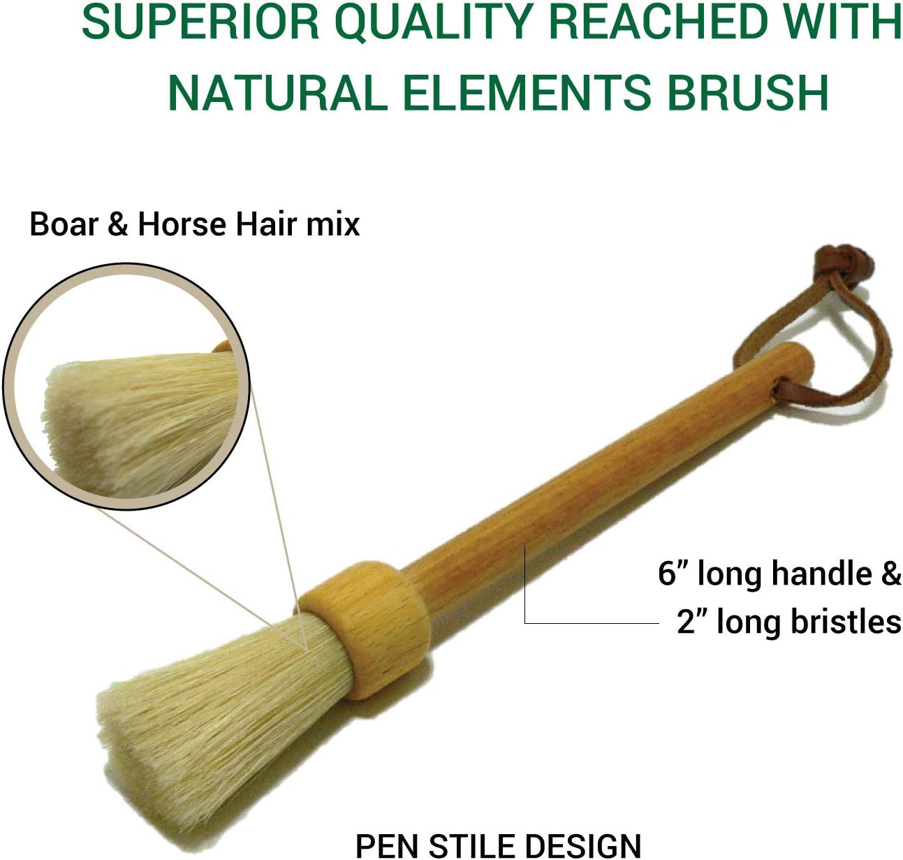 Valentino Garemi Pastry Brush – Traditional & Classic Design – Genuine Wood & Boar Hair for Kitchen Cooking Backing Loaf Cake Doughnut Pie Strudel Tarts – Made in Germany