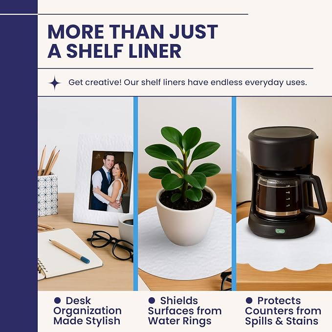 Adhesive Shelf Liner - Solid White, 19.5in x 6ft, 2-Pack - Image 5