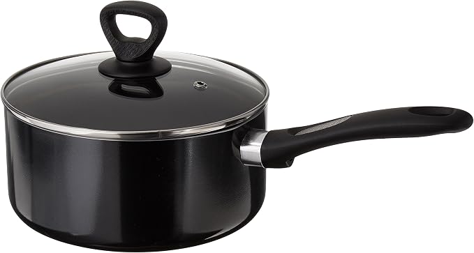 Mirro A7972484 Get A Grip Aluminum Nonstick 3-Quart Saucepan with Glass Lid Cover Cookware, Black - Image 2