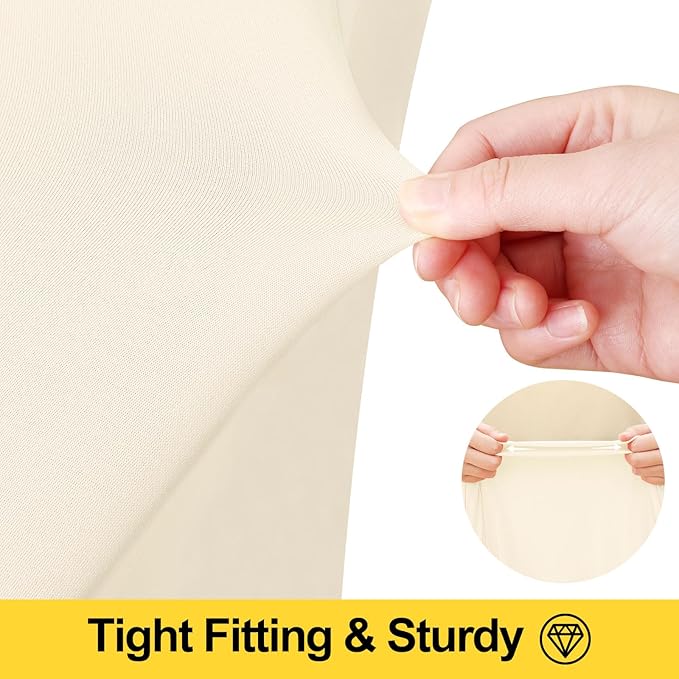 Smiry 2 Pack Spandex Elastic Fitted Table Cloth Skirt for 4FT Table - Image 3