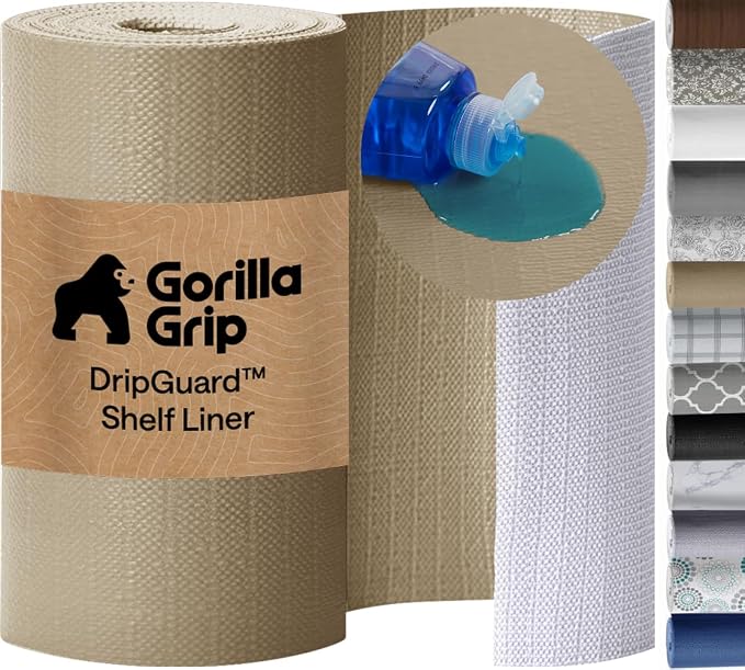 GORILLA GRIP Shelf Liner, Kitchen Drawer Protector, 12x120 Beige by Unknown