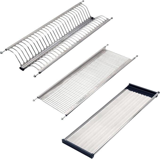 Emuca - Stainless Steel Dish Drying Rack for Standard 80 cm (31,4 inch) Width Kitchen Cabinet, Inner Width Module 735-770 mm - Image 2