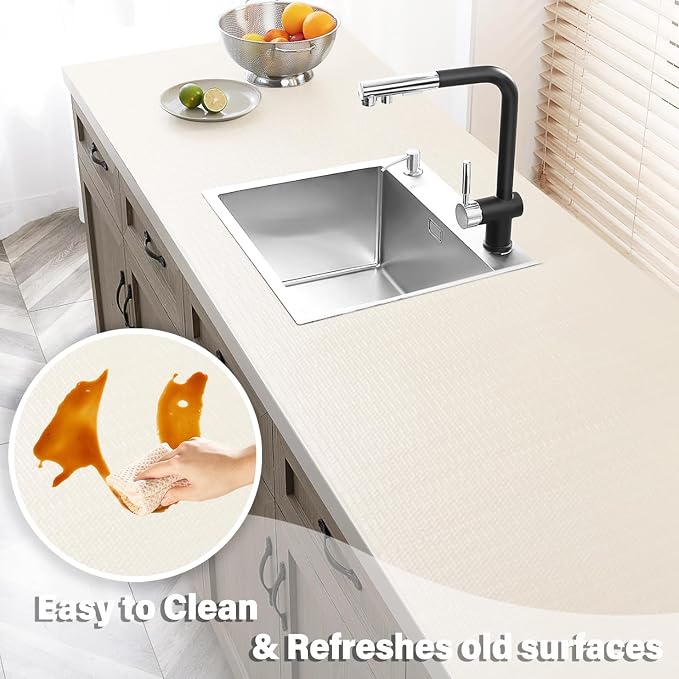 Shelf and Drawer Liners for Kitchen Cabinet,Non-Adhesive Cabinet Liners for Shelves,Non Slip Cupboard Liner Strong Grip Mats Protect Dresser,Shelf Paper-Off-White 23.6IN x 30FT - Image 5