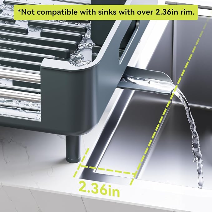 Urackify Extendable Stainless Dish Drying Rack for Kitchen Counter - Image 7