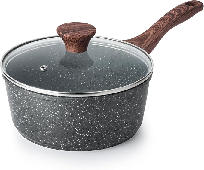 SENSARTE 2.0 Quarts Nonstick Saucepan with Lid, PFOA/PFOS Free by SENSARTE