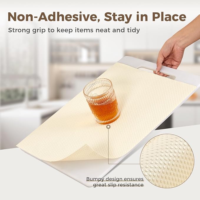 100% EVA Shelf Liner Waterproof Non Adhesive, 24" x 240", Cream - Image 2
