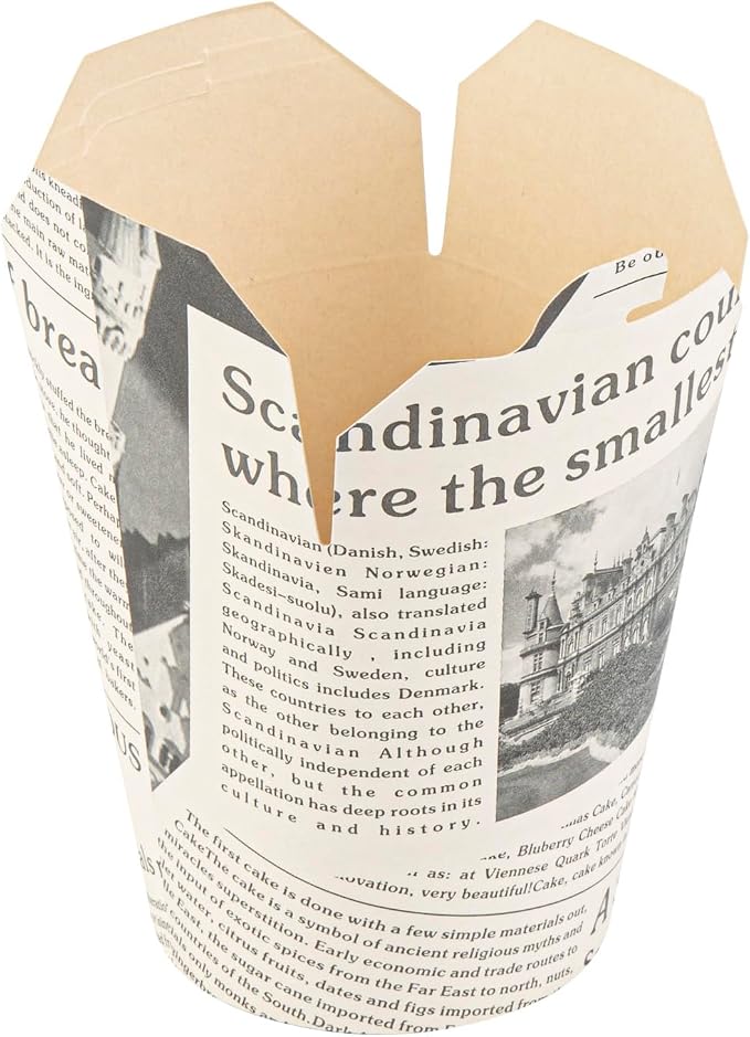 Restaurantware 32 oz Paper Round Noodle Take Out Container, 200 Ct - Image 8