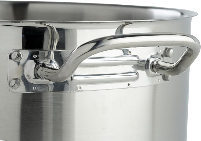Winco Silver 12 qt Stainless Steel Stock Pot with Cover - Image 3