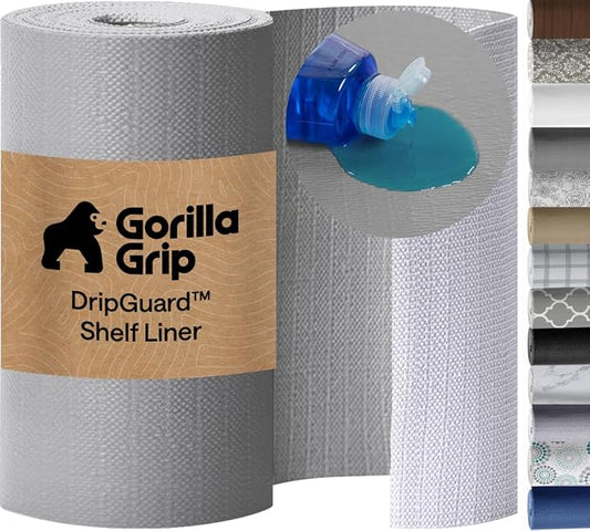 GORILLA GRIP Shelf Liner, Kitchen Drawer Protector, 24x240 Gray by Unknown