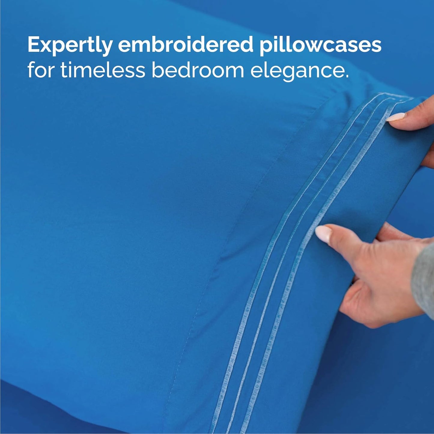 Cal King Size 4 Piece Sheet Set - Comfy Breathable & Cooling Bed Sheets Set - Hotel Luxury Bedding for Women, Men, Kids, Teens, Boys & Girls - Deep Pockets, Soft, Wrinkle Free - Oeko-Tex - Royal Blue