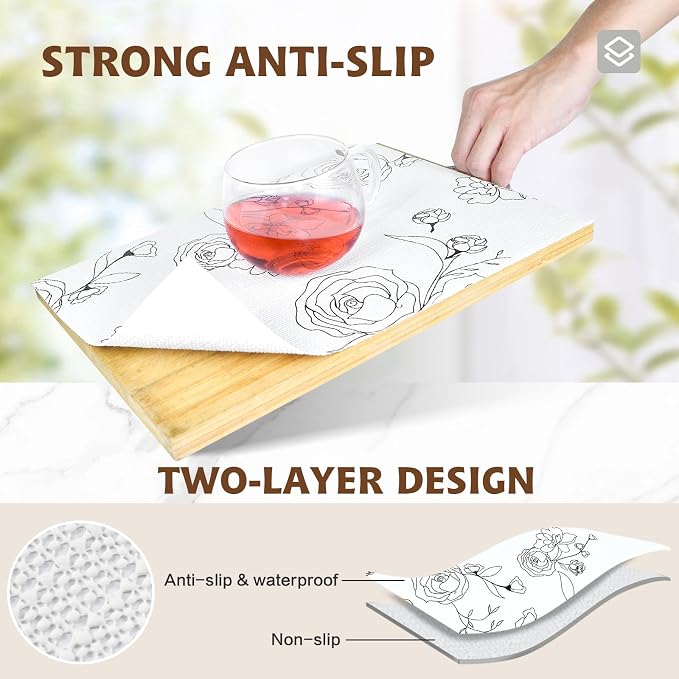 Shelf Liners for Kitchen Cabinets 11.8in x 20FT Non Adhesive Drawer Liner - Image 2
