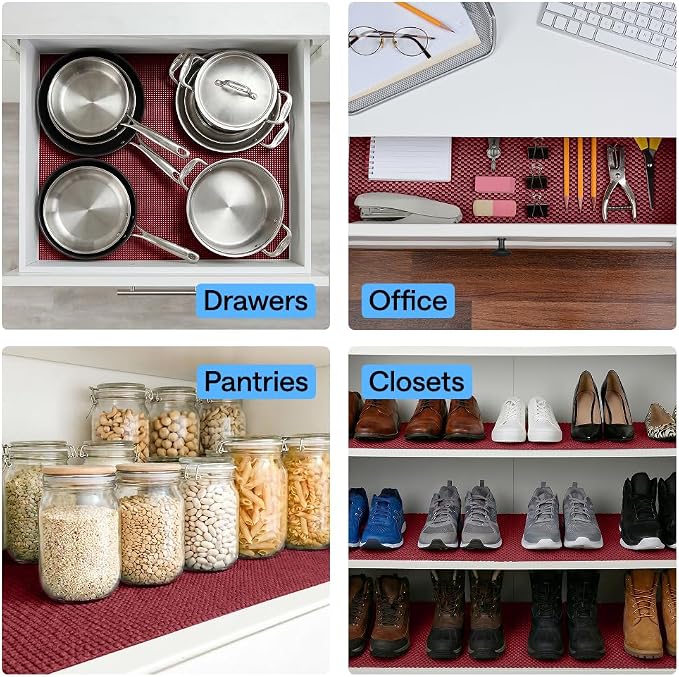 GORILLA GRIP powerGRIP Drawer Shelf and Cabinet Liner, 12" x30', Red - Image 9