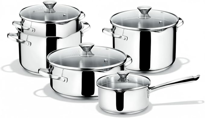Lagostina Smart Set of Saucepans in Stainless Steel, 9 Pieces) by Lagostina
