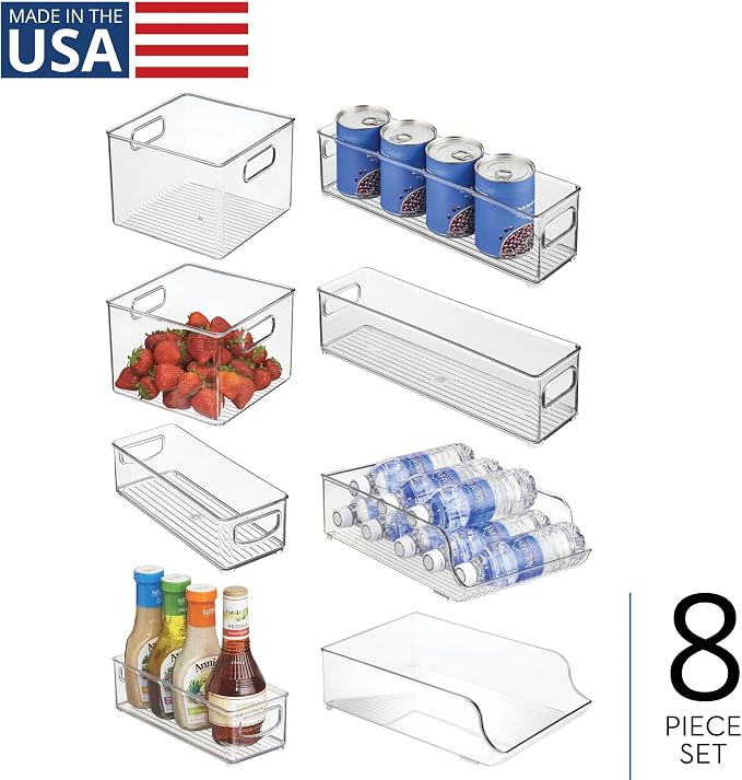 iDesign Fridge Storage Bin Set, Set of 8, Clear - Image 2