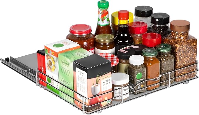 Pull-Out Cabinet Spice Rack Organizer, 16 ⅜"W x 10 ⅜"D x 2 ¾"H by HOLDN%E2%80%99STORAGE