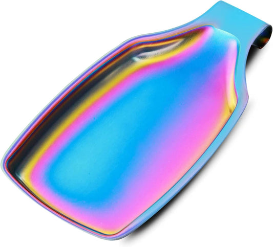 Rainbow Spoon Rest for Stove up, Stainless Steel Spoon Holder For Kitchen Counter, Large Spoon Rest, Spatula Spoon Ladle Utensil Holder, Dishwasher Safe, Rainbow Kitchen Accessories