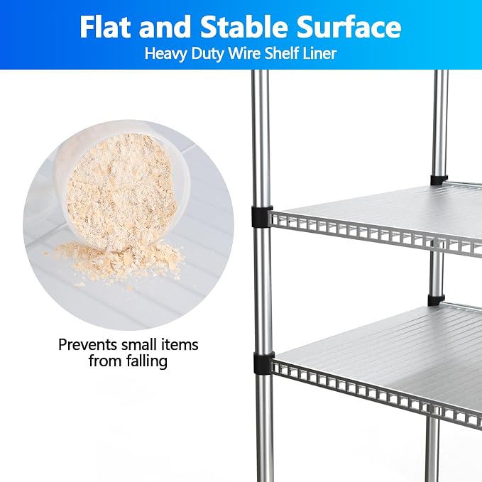 Wire Shelf Liners 14x24, 5 Pack Heavy Duty Wire Shelving Plastic Mats, Waterproof Non-Slip Shelf Liners for Kitchen, Closet, Pantry - Transparent - Image 4