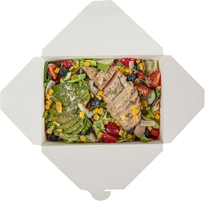 Restaurantware Bio Tek 98 Ounce Take Out Boxes 200 To Go Lunch Boxes - Tab-Lock Closure Heat-Tolerant Red Paper Disposable Lunch Boxes Greaseproof For Hot And Cold Foods - Image 12