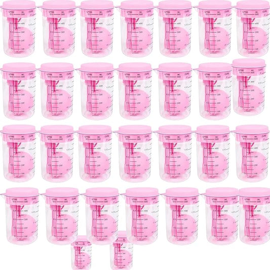 7 Piece Kitchen Measuring Tool, Plastic Measuring Cup Measuring Spoon with Scale Scale Set Plastic Measuring Cup Set Kitchen Tool, Nesting Measuring Cups Measuring Cups, for Cooking (30PCS PINK) by Unknown