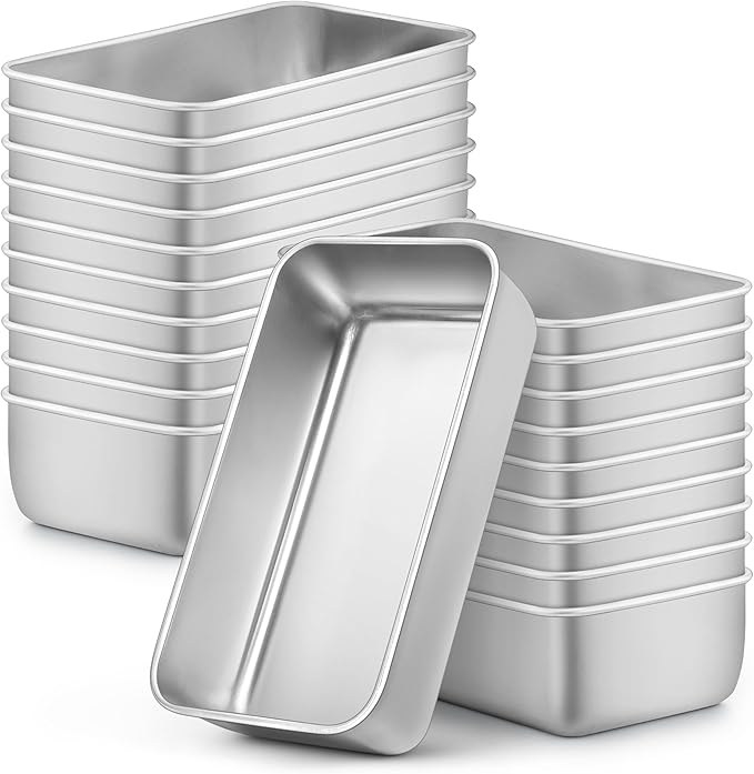 LIANYU 20 Pack Loaf Pans for Baking Bread, 9x5 Inch Bread Baking Pans | Stainless Steel Loaf Tin for Meatloaf, Banana Sourdough, Dishwasher Safe, Heavy Duty, Bulk Set for Bakery & Commercial Use by LIANYU