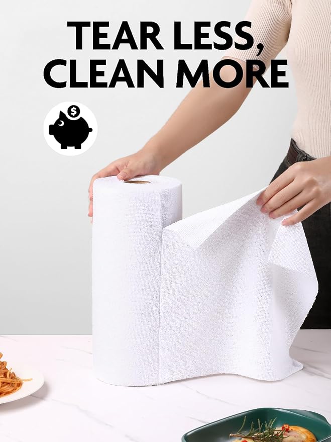 Fantasticlean Microfiber Cleaning Cloth Roll- 30 Sheets, 12" x 12" (White) - Image 3