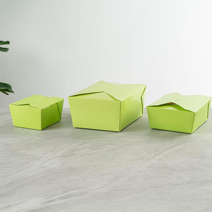 Restaurantware Bio Tek 98 Ounce Take Out Boxes 200 To Go Lunch Boxes - Tab-Lock Closure Heat-Tolerant Green Paper Disposable Lunch Boxes Greaseproof For Hot And Cold Foods - Image 9