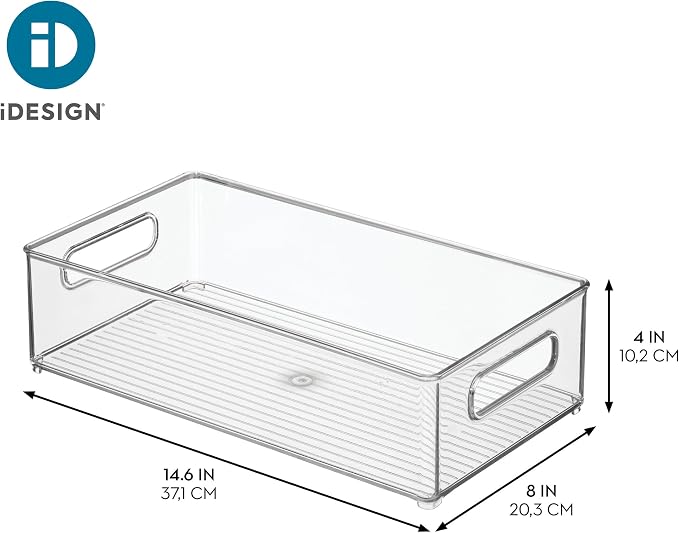 iDesign Stackable Fridge Bin, Clear, Set of 3 | Storage for Freezer or Pantry, Made in USA - Image 4