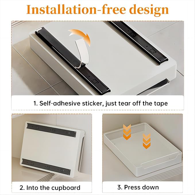 Pull out Cabinet Organizer Fixed with Adhesive Nano Film - Image 4