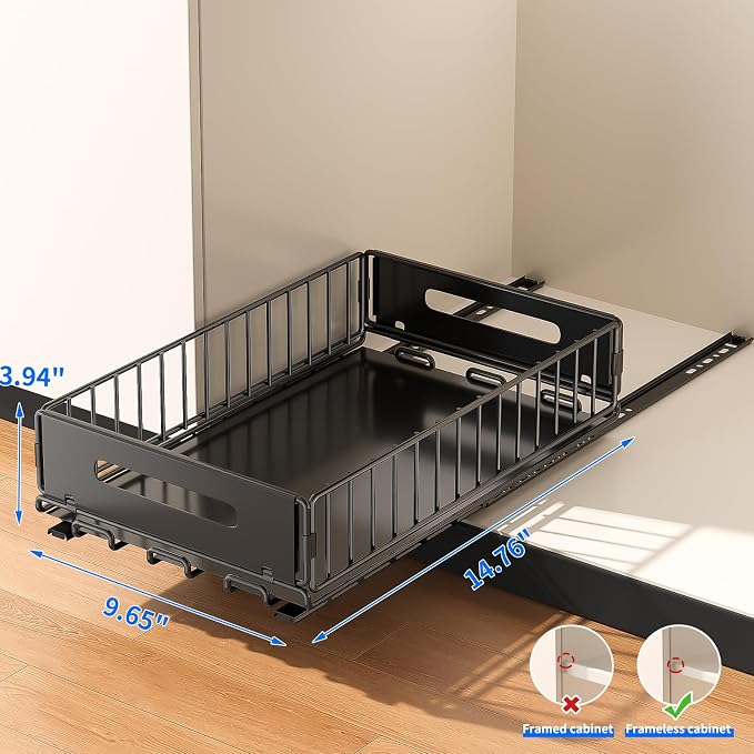 PureBox Pull Out Cabinet Organizer,Deep Storage for pantry,kitchen cabinets - Image 6