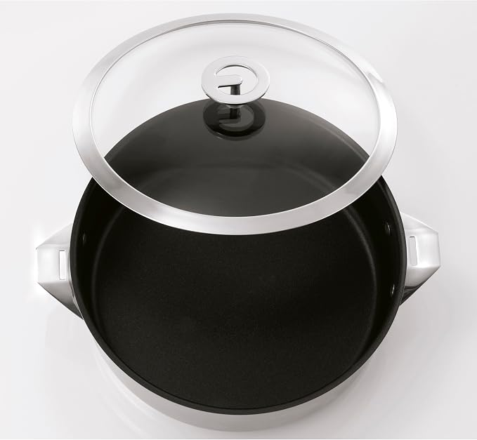 CUISINOX - Eclipse - 24 cm Ceramic Coated sauté pan - Encapsulated Base - Suitable for All Heat Sources Including Induction - 18/10 Stainless Steel - Mirror Finish - Lid - Removable Handles - Image 3