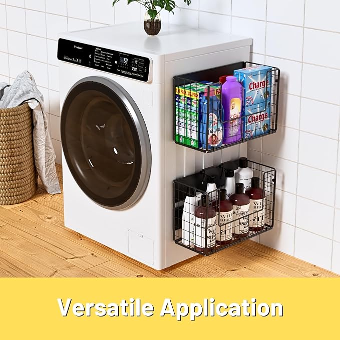 Ofiray-home Magnetic Shelf for Fridge, Large Basket for Aluminum Foil | 50 lbs strong magnet, no-drill, large capacity, ventilated for produce, fits cabinet, wrap boxes, snacks, coffee pods. - Image 8