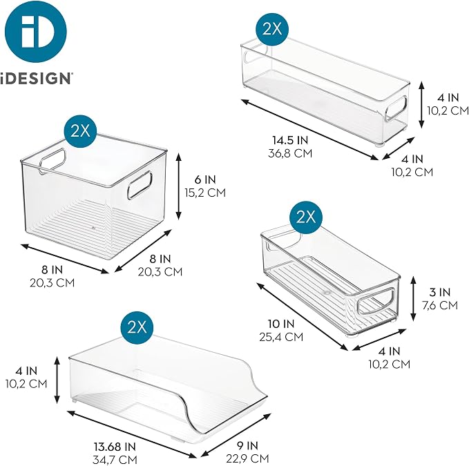 iDesign Fridge Storage Bin Set, Set of 8, Clear - Image 4