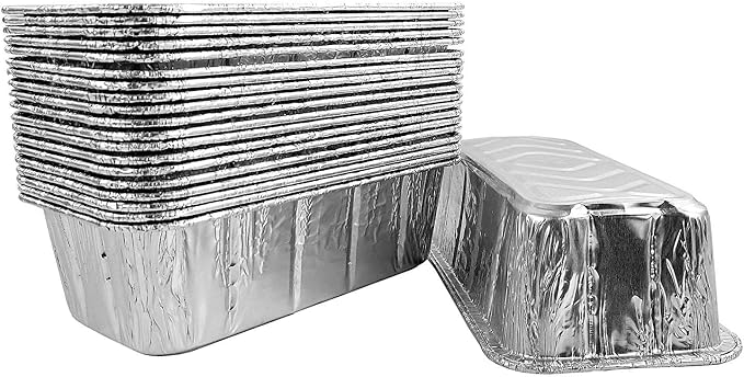PACTOGO 2 lb. Disposable Aluminum Foil Loaf Pans w/Clear Low Dome Lids | Standard Size 8.5”L x 4.5”W 2.25" Deep | Heavy Duty Bread Container Tins for Baking, Food Storage & Takeout (Pack of 25) - Image 7