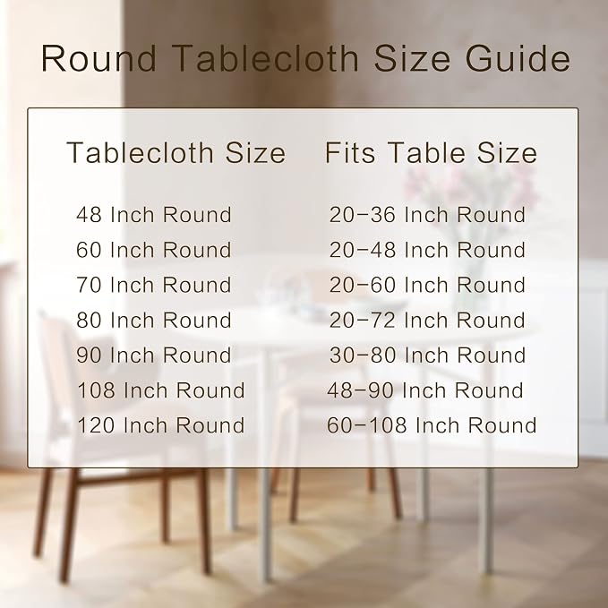 sancua 90 Inch Round Tablecloth, Taupe - Image 7